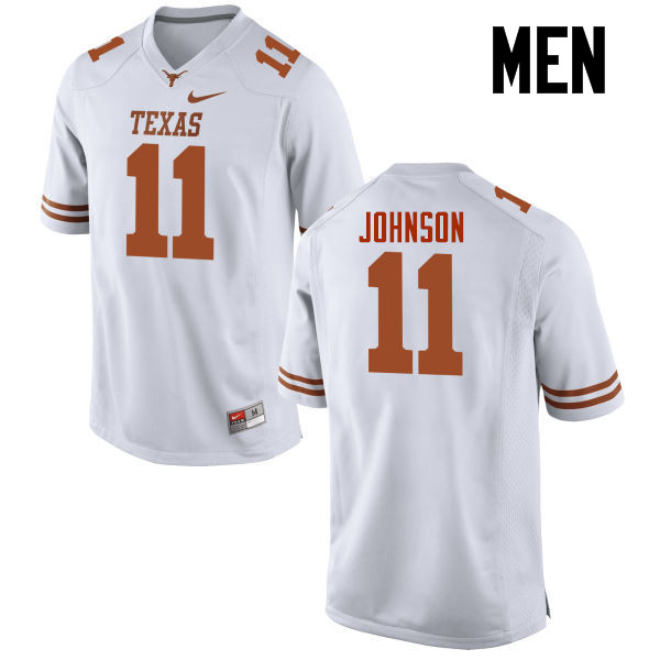 Men #11 Derrick Johnson Texas Longhorns College Football Jerseys-White - Click Image to Close